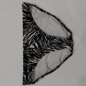 Athleta Palms Tide Bikini Bottom, Black & White Size Large #777042